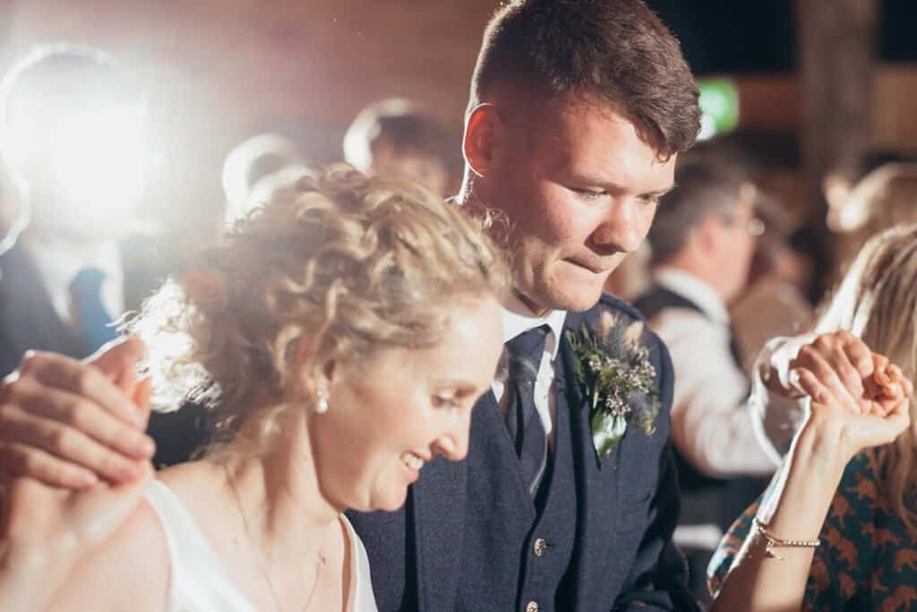 Happy couple dancing at their wedding reception venue