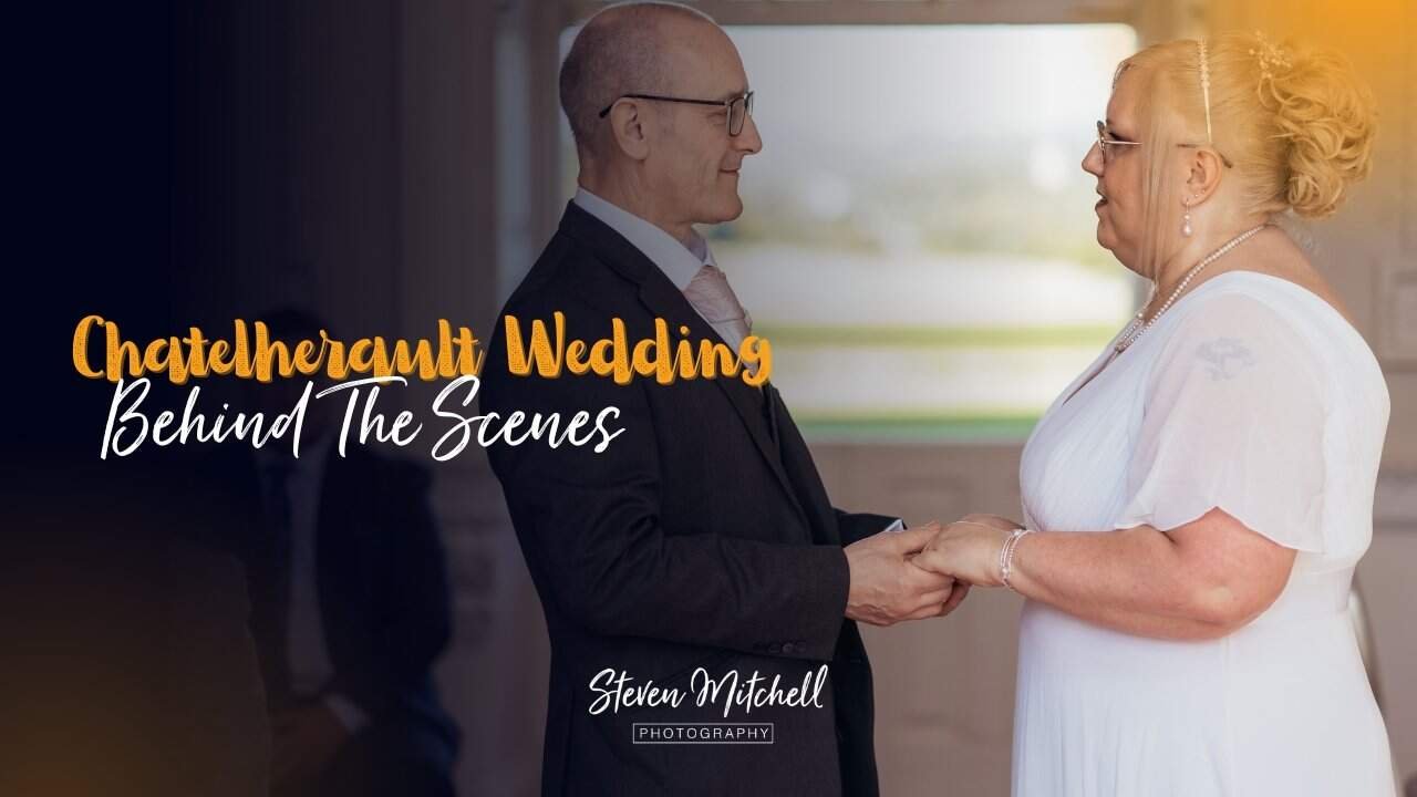 Bride and groom holding hands at intimate wedding ceremony